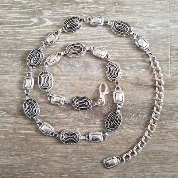 Vintage Accessories Vintage Southwestern Style Silver Tone Chain Belt One Size Poshmark